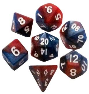 MD412 Mini Dice 7 Polyhedral Set Red/Blue image 0